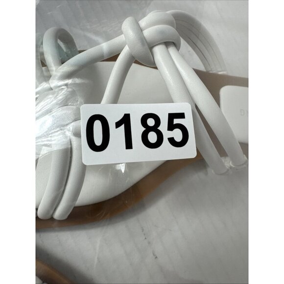 Azalea Wang Women's 7 Stetson White Slip On Square Toe Knot Sandals New 0185 - Picture 13 of 14